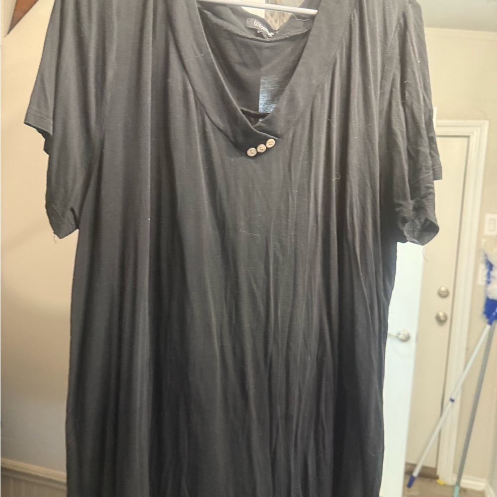 Elegant Black Button-Detail Blouse